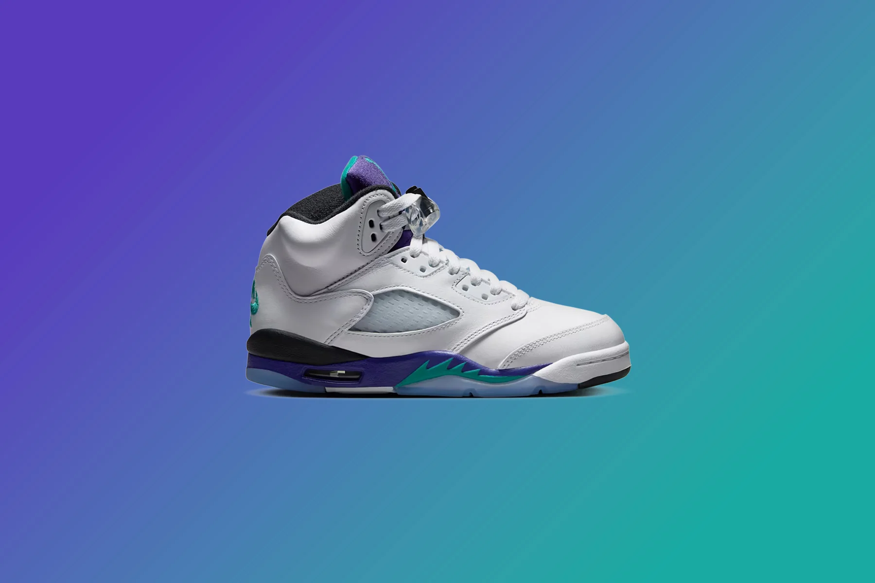 Air Jordan 5 Retro OG 'Grape' (GS) - White/New Emerald/Grape - Image 5