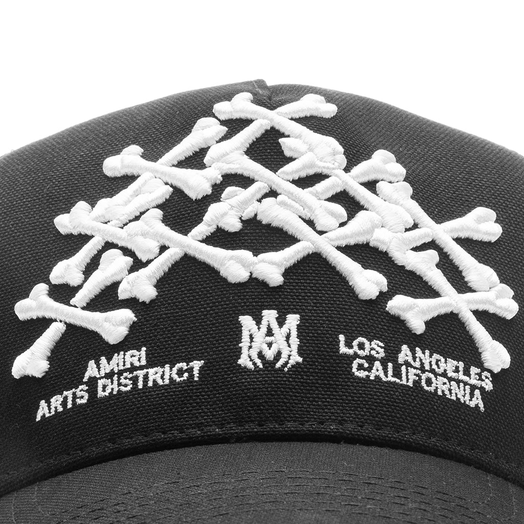 Bones Stacked Trucker Hat - Black - Image 2