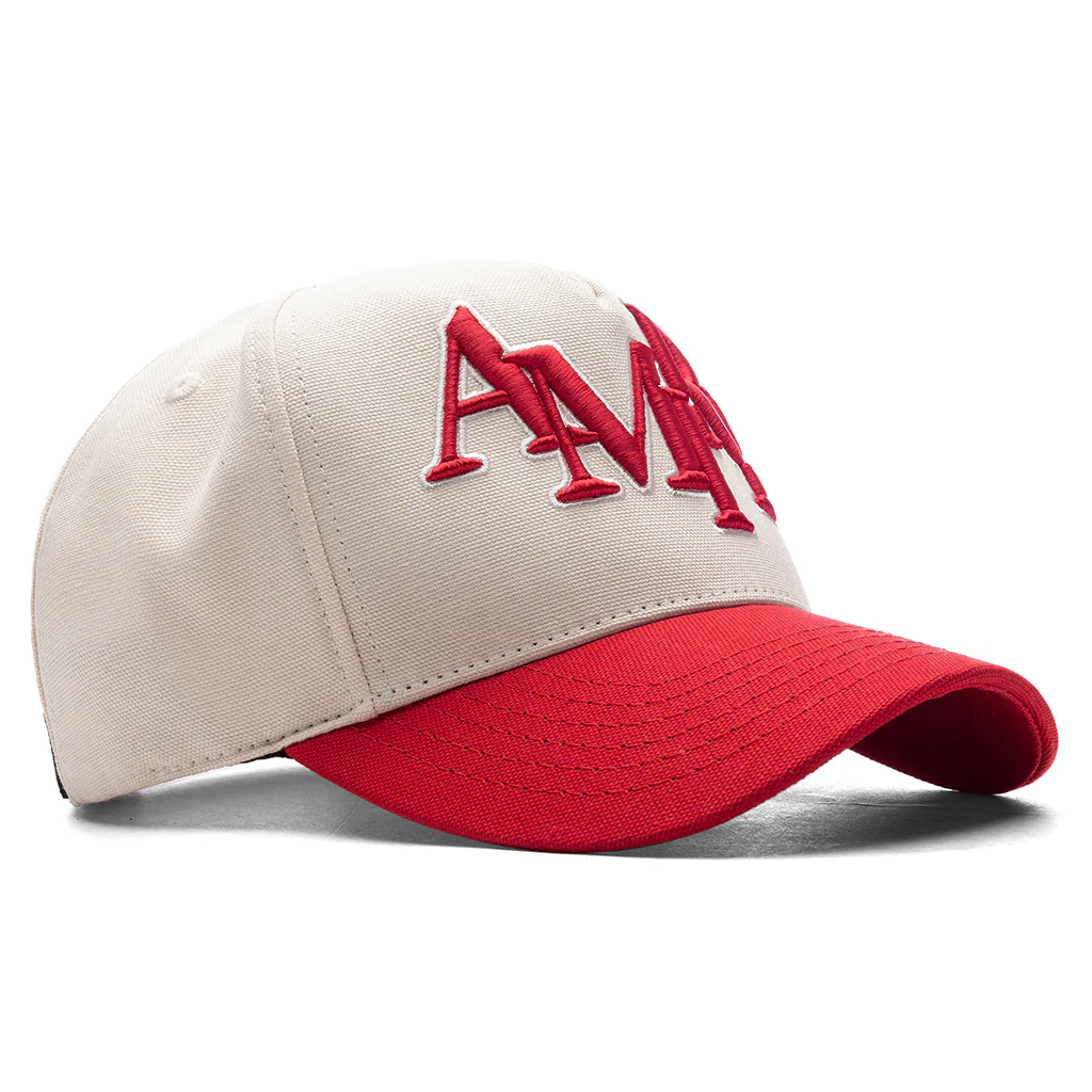 Staggered Amiri Canvas Hat - Alabaster/Red - Image 3
