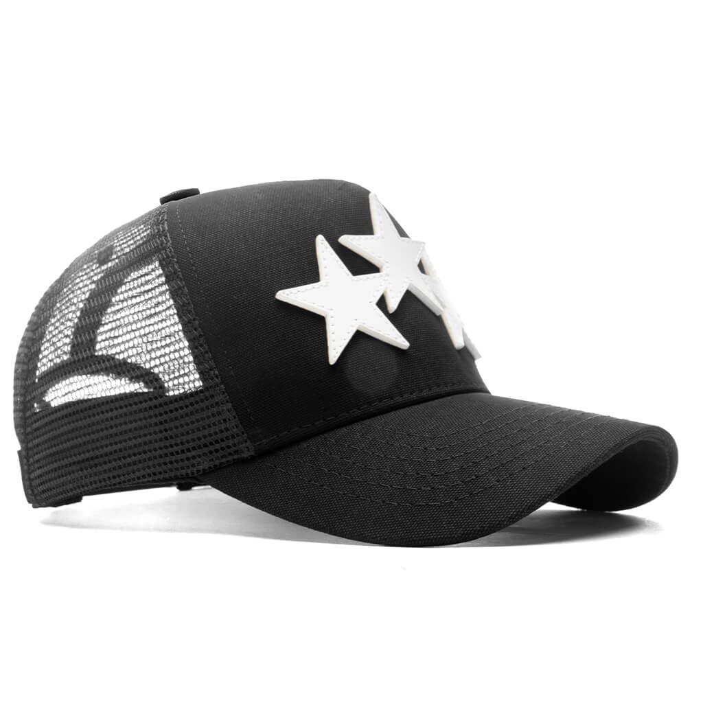 Three Star Trucker Hat - Black - Image 3