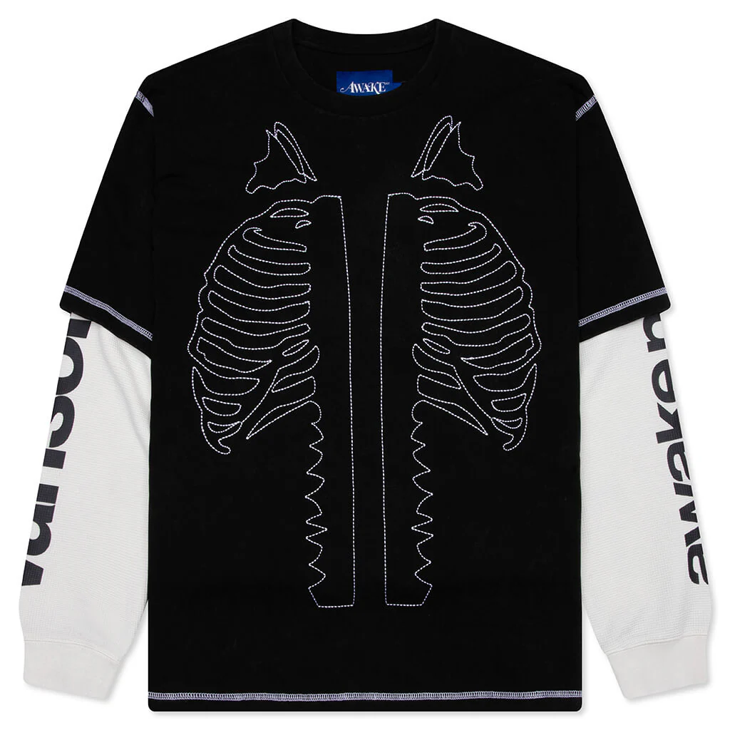 Vanson Bones Waffle T-Shirt - Black