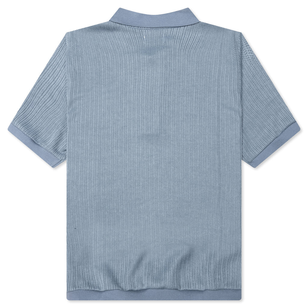 B-Summer Knit Polo Shirt - Blue - Image 2