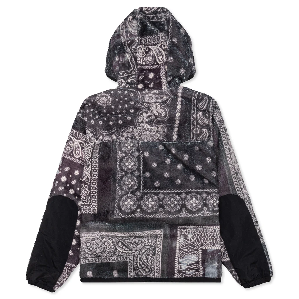 Bandana Pattern Fleece Jacket - Black - Image 2