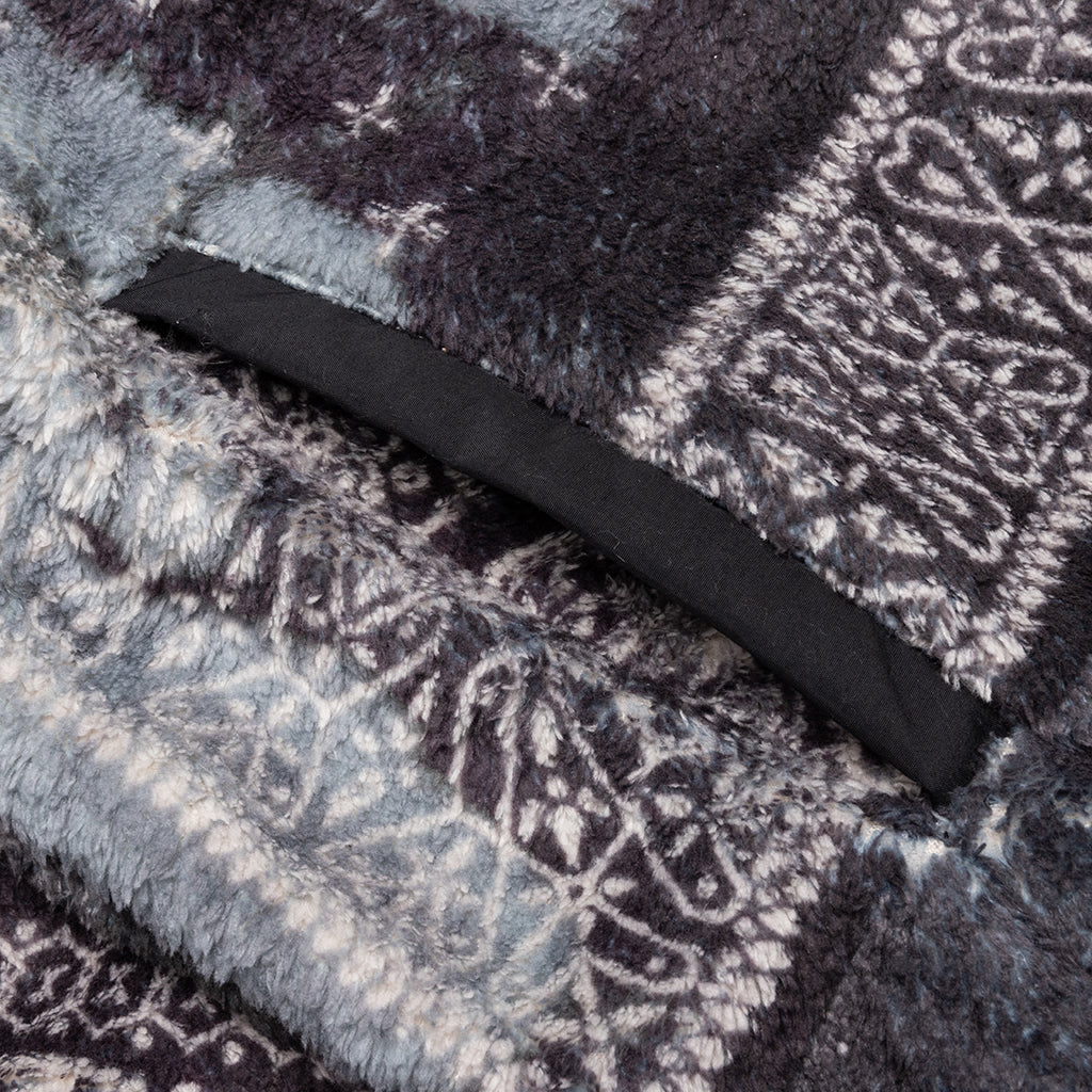 Bandana Pattern Fleece Jacket - Black - Image 4