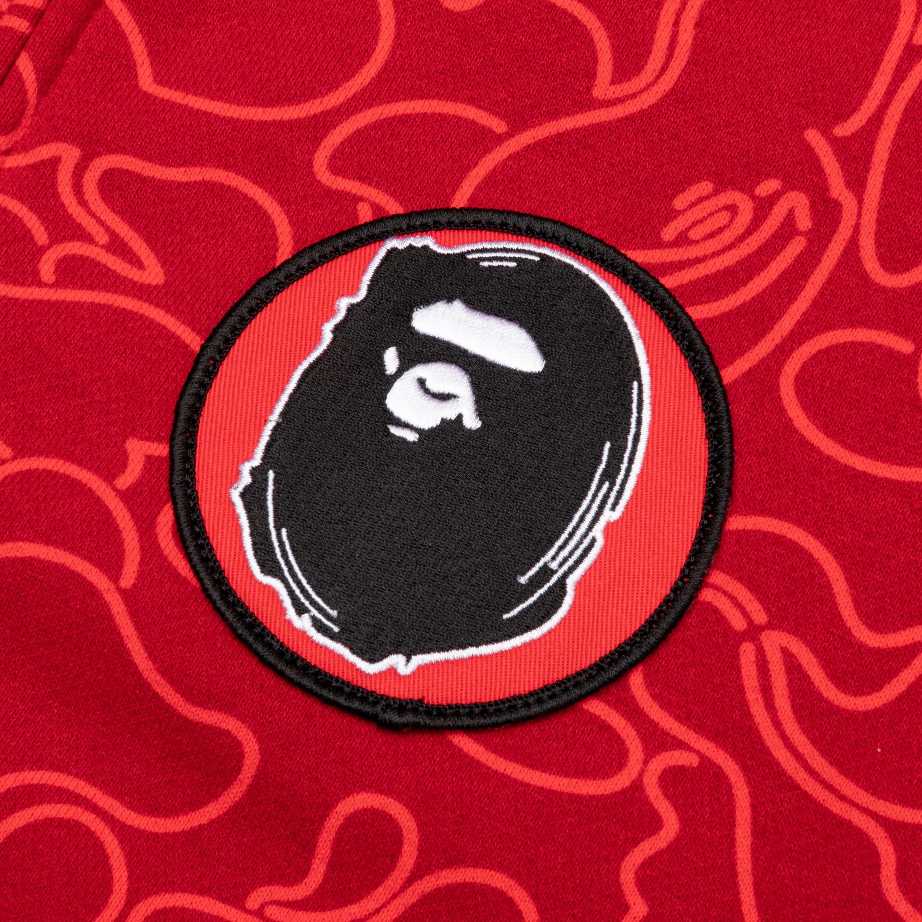 Bape 30th Anniversary Line Camo Shark Full Zip Hoodie - Red - Image 4