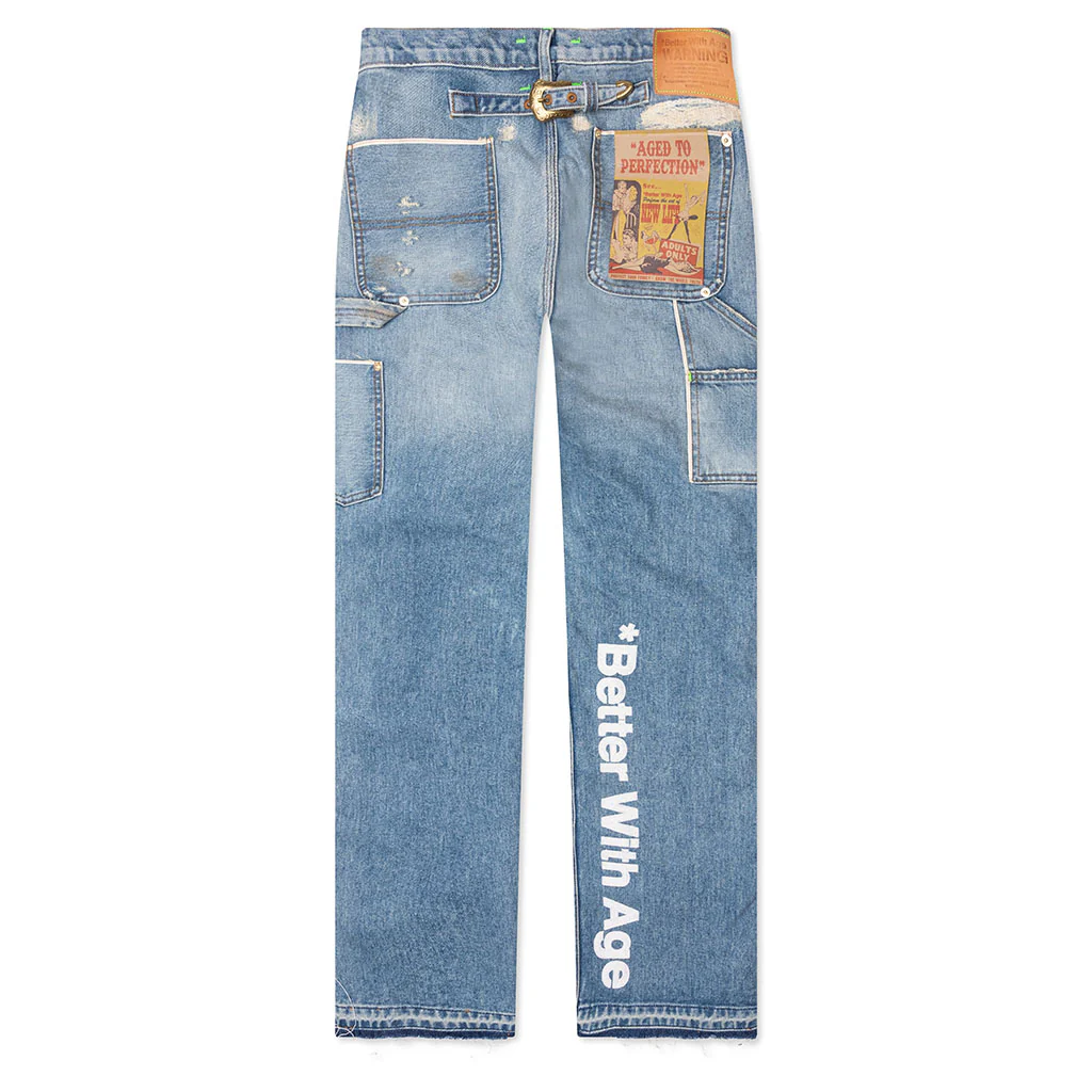 Mason Double-Knee Selvage Denim Trouser - Indigo - Image 2