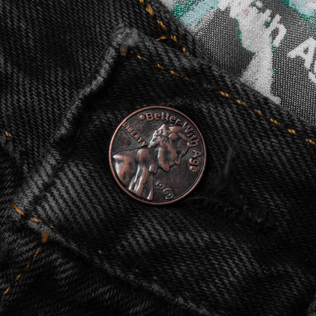 Monroe Triple-Wide Denim Short - Black - Image 3