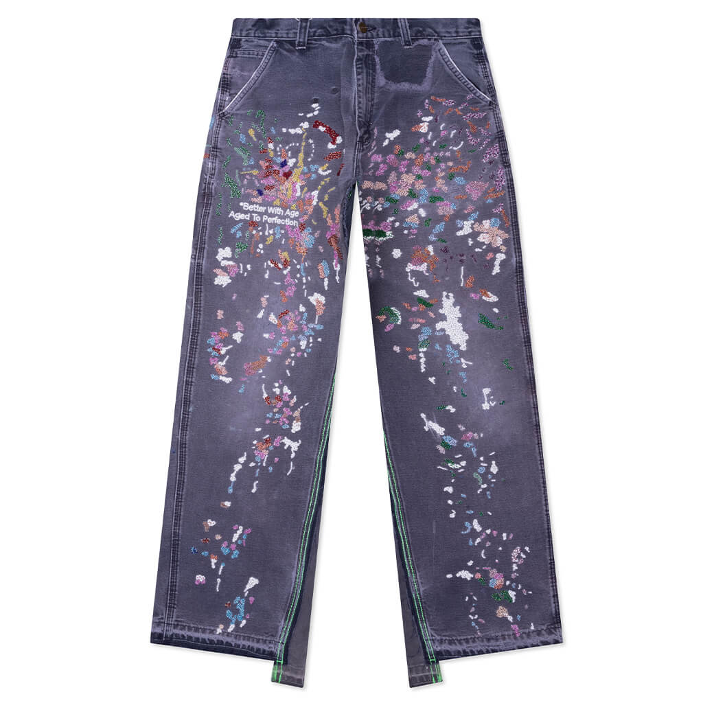 Painter's Hand-Beaded Double-Wide Trouser - Multi