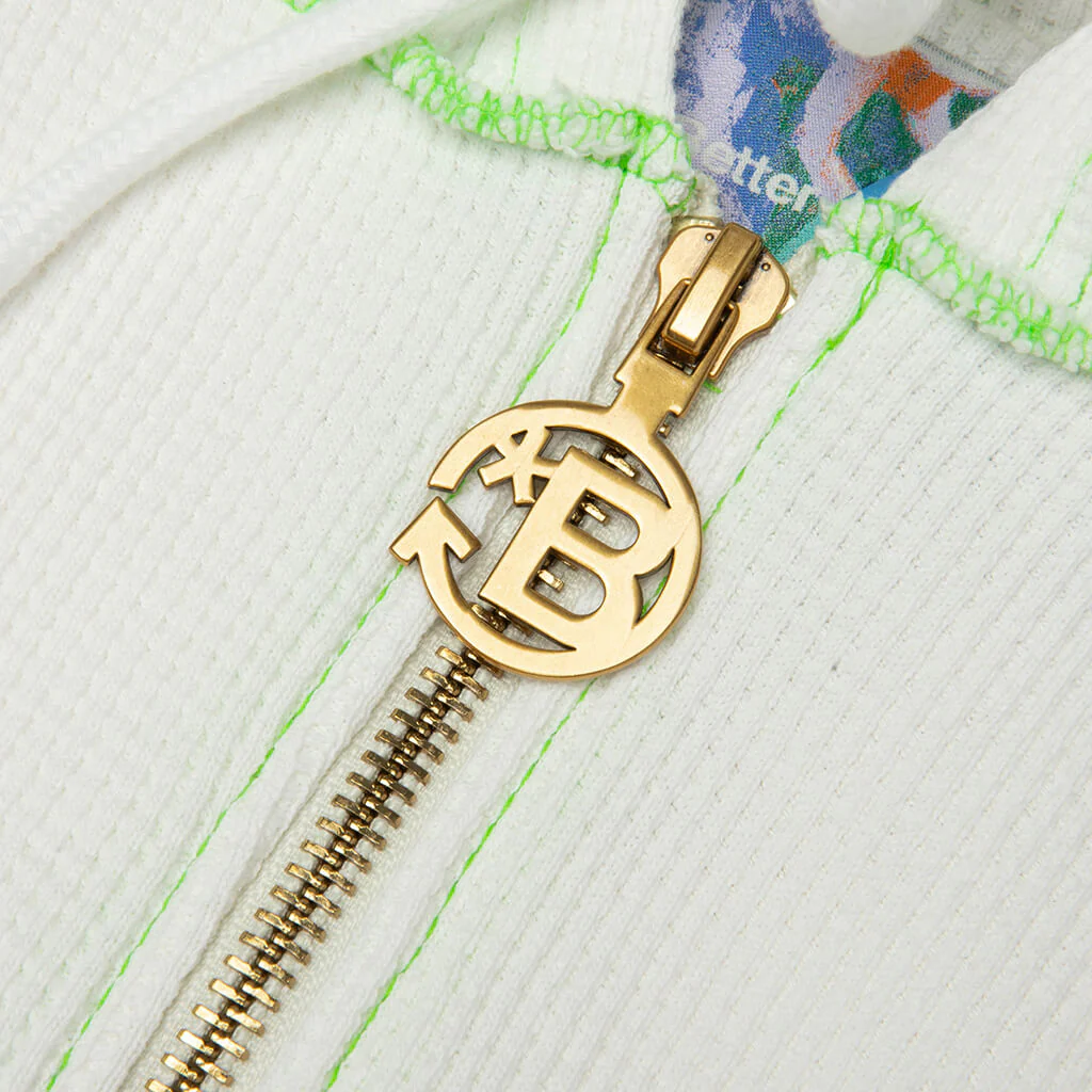 Ricky Waffle Zip-Up Hoodie - White - Image 5
