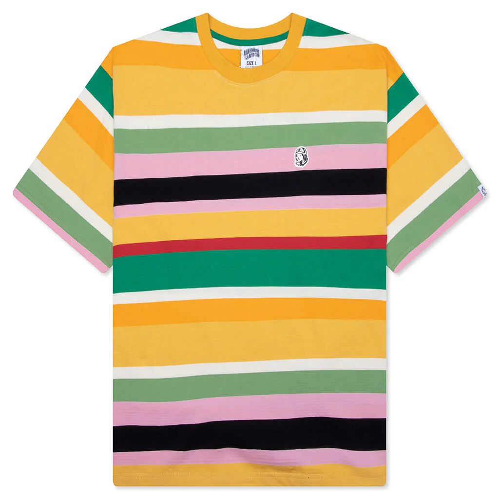 Striped Treble Cropped Tee - Winter White/Stripes