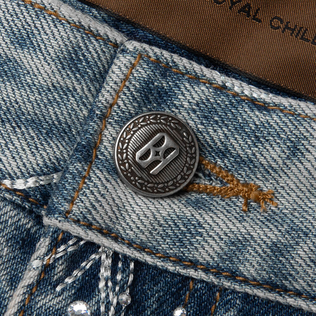 20K Zodiac Diamond Denim Pants - Blue - Image 3