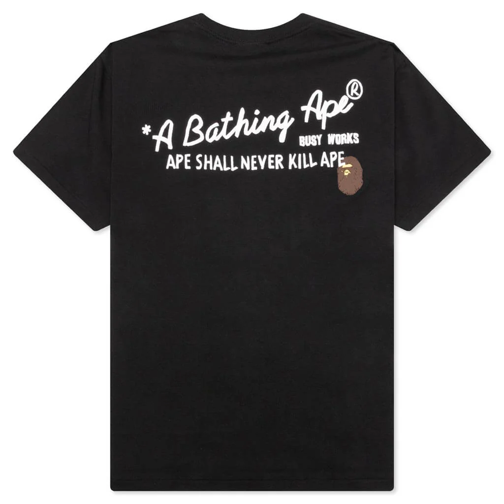 Hand Draw Bape Relaxed Fit Tee - Black - Image 2
