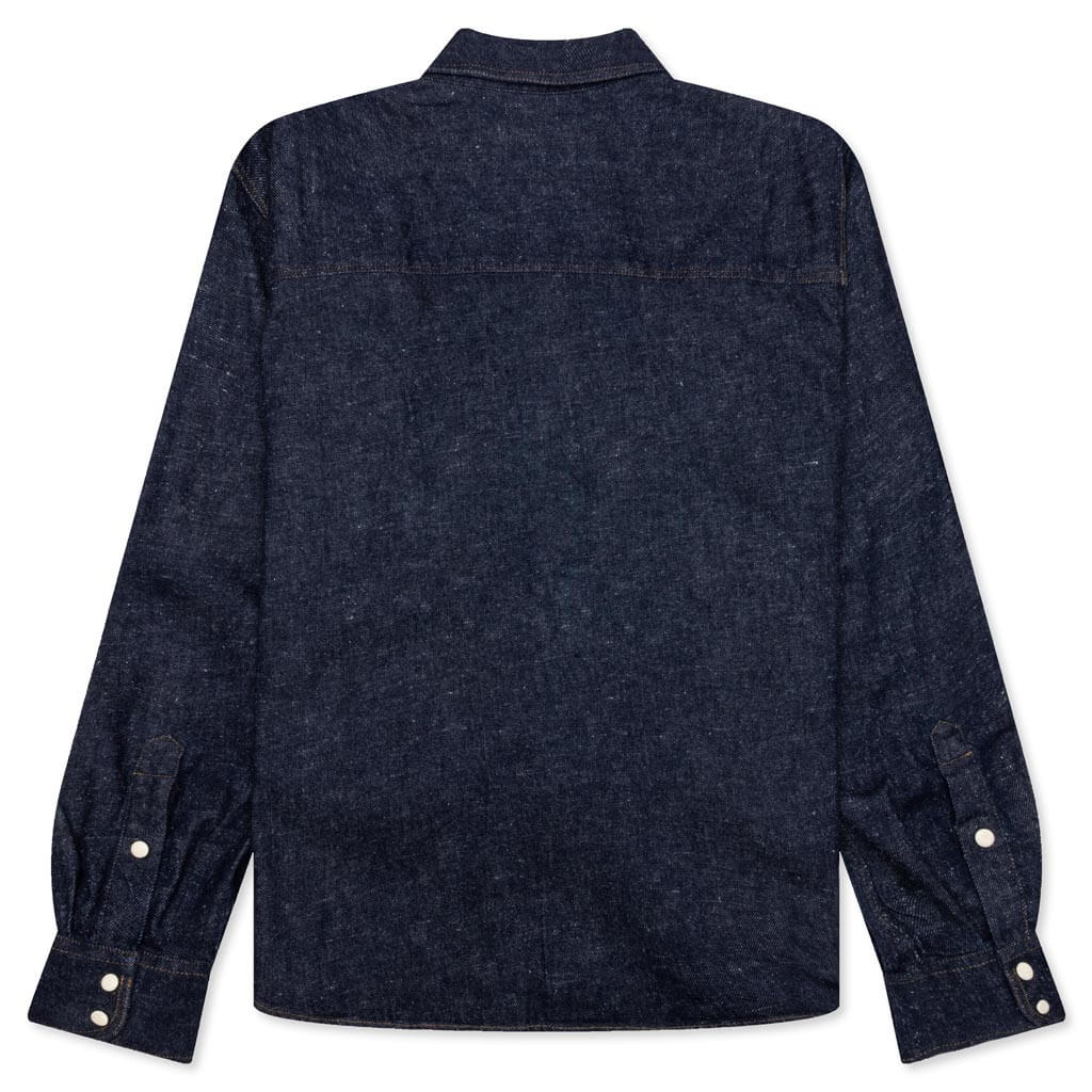 Boxy Western Denim L/S Shirt - Dark Denim - Image 2