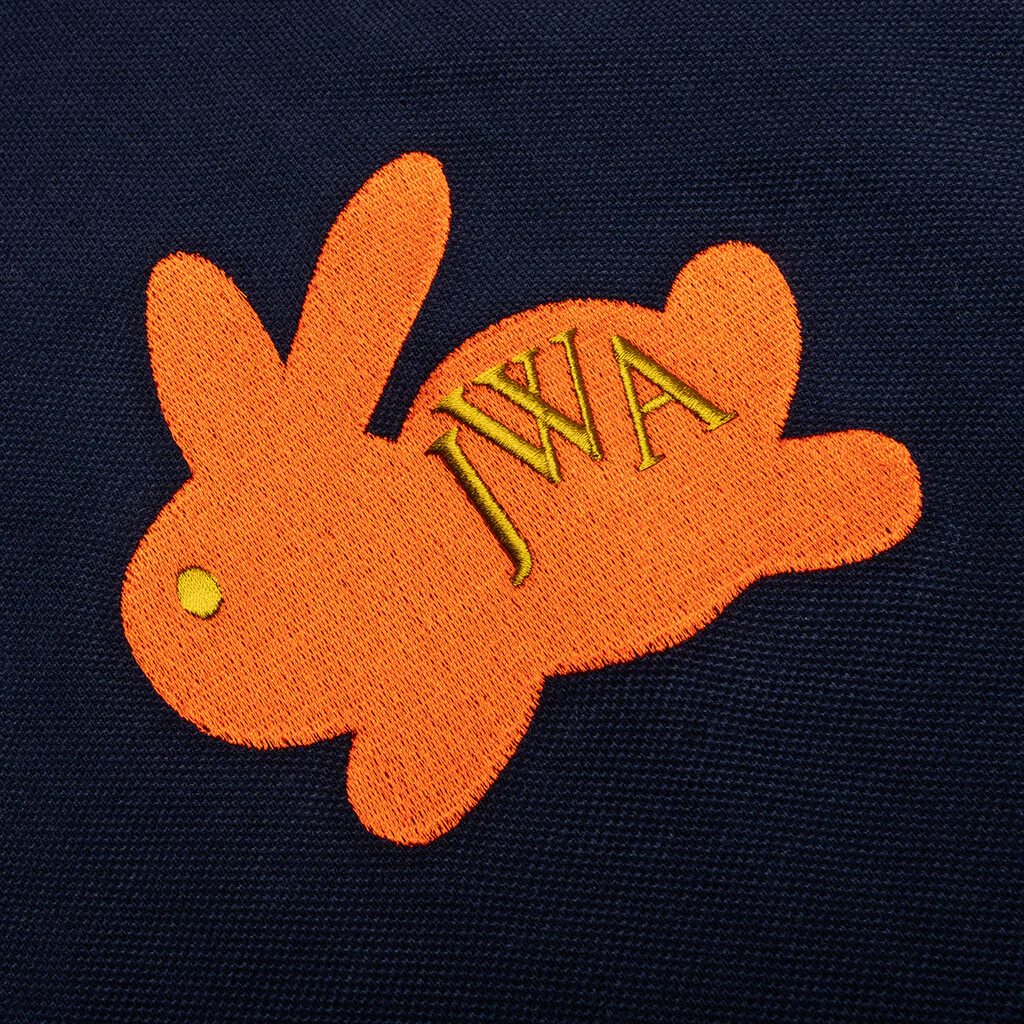Bunny Embroidery Polo Shirt - Navy - Image 4