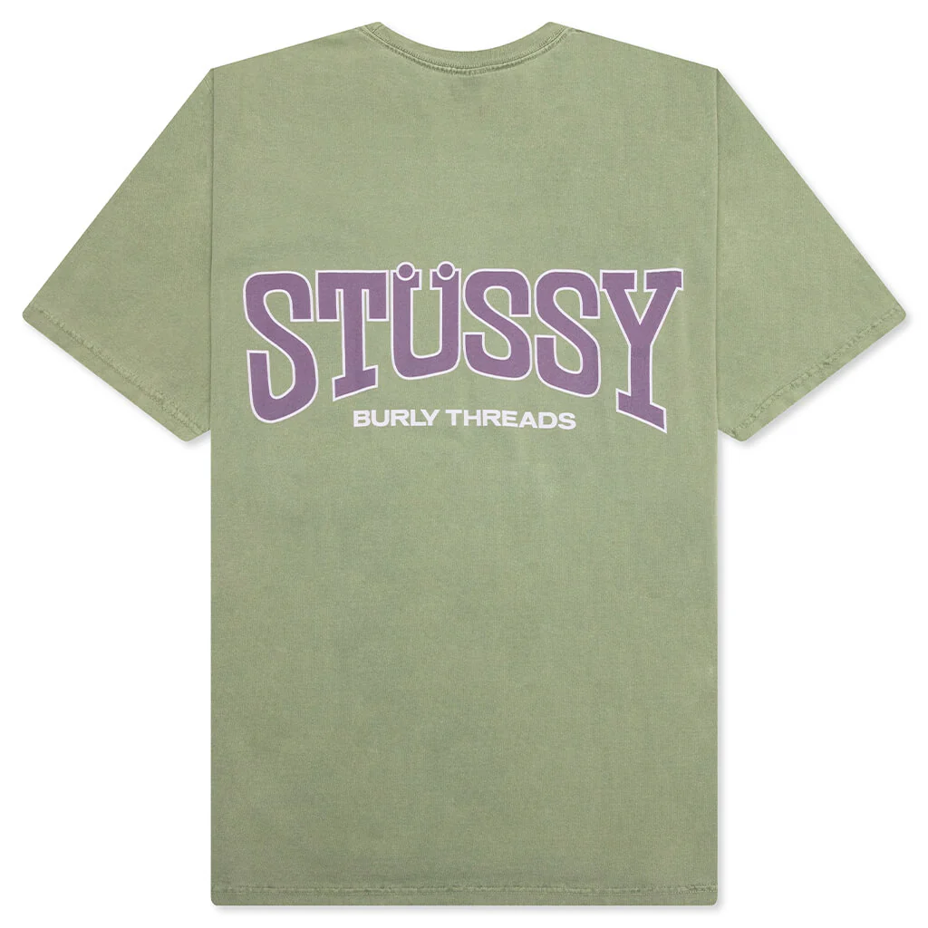 Burly Threads Pig. Dyed Tee - Olive - Image 2