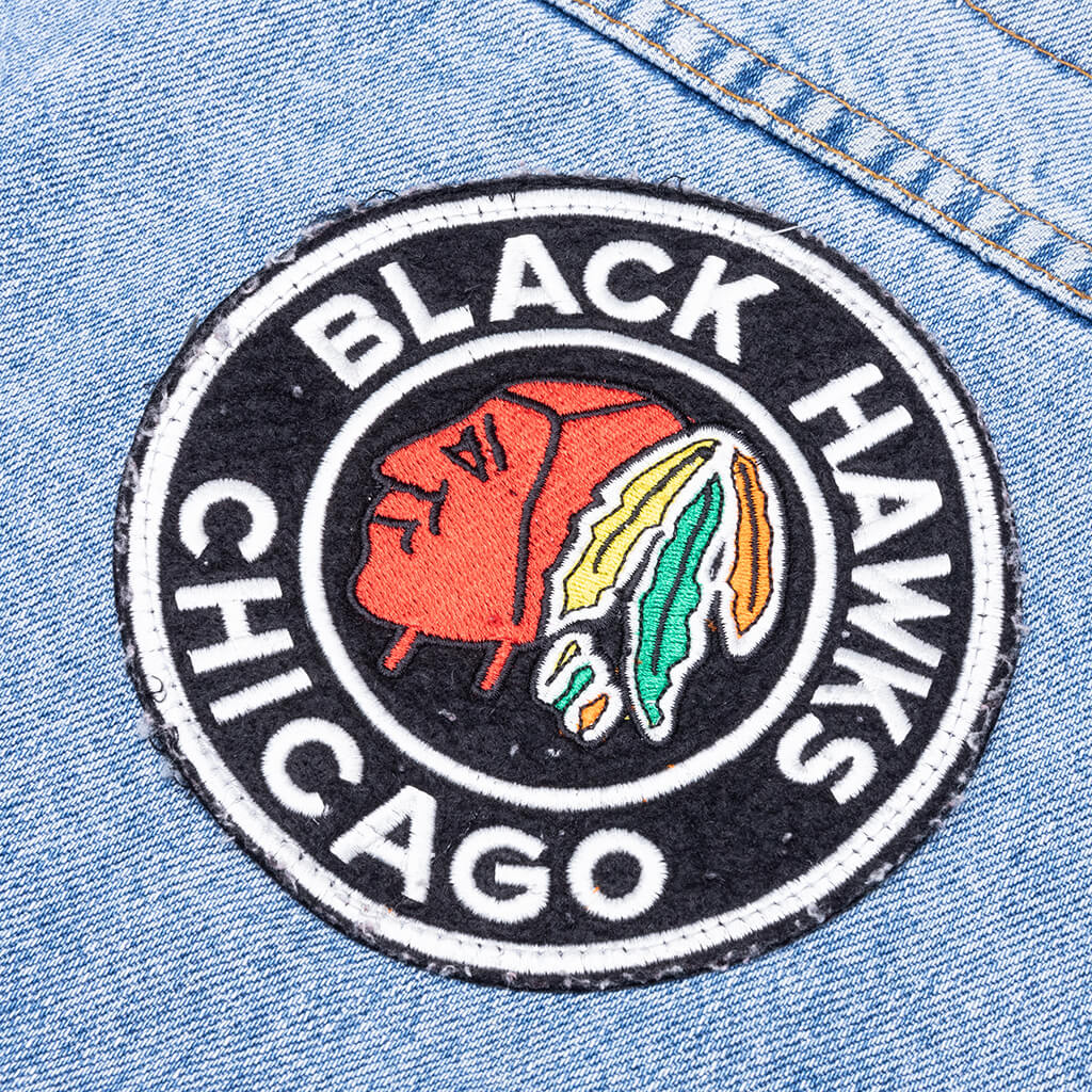 Charlatan Reversible Denim/Baseball Jacket - Indigo - Image 4