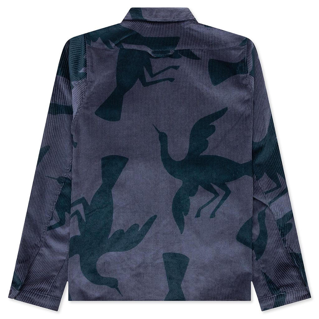 Clipped Wings Shirt Jacket - Greyish Blue - Image 2