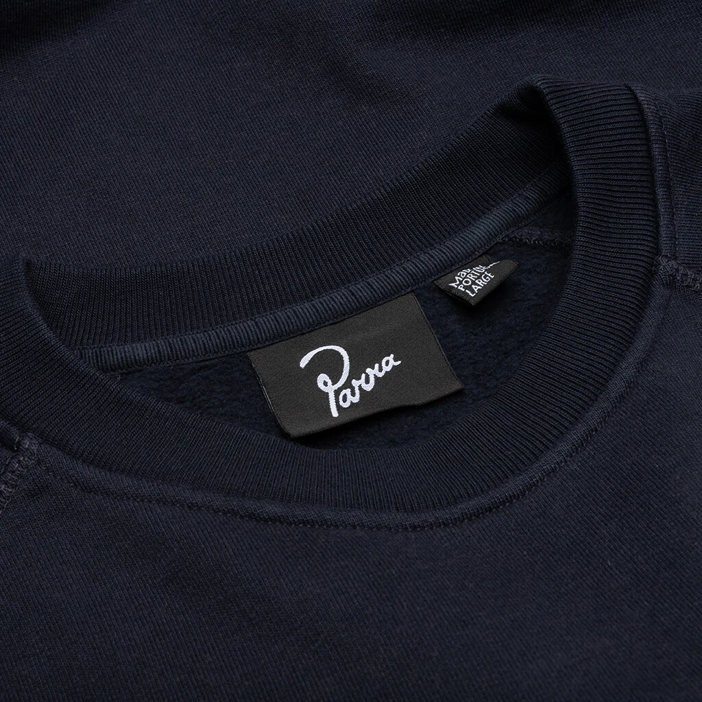Fast Food Logo Crew Neck Sweatshirt - Navy Blue - Image 3