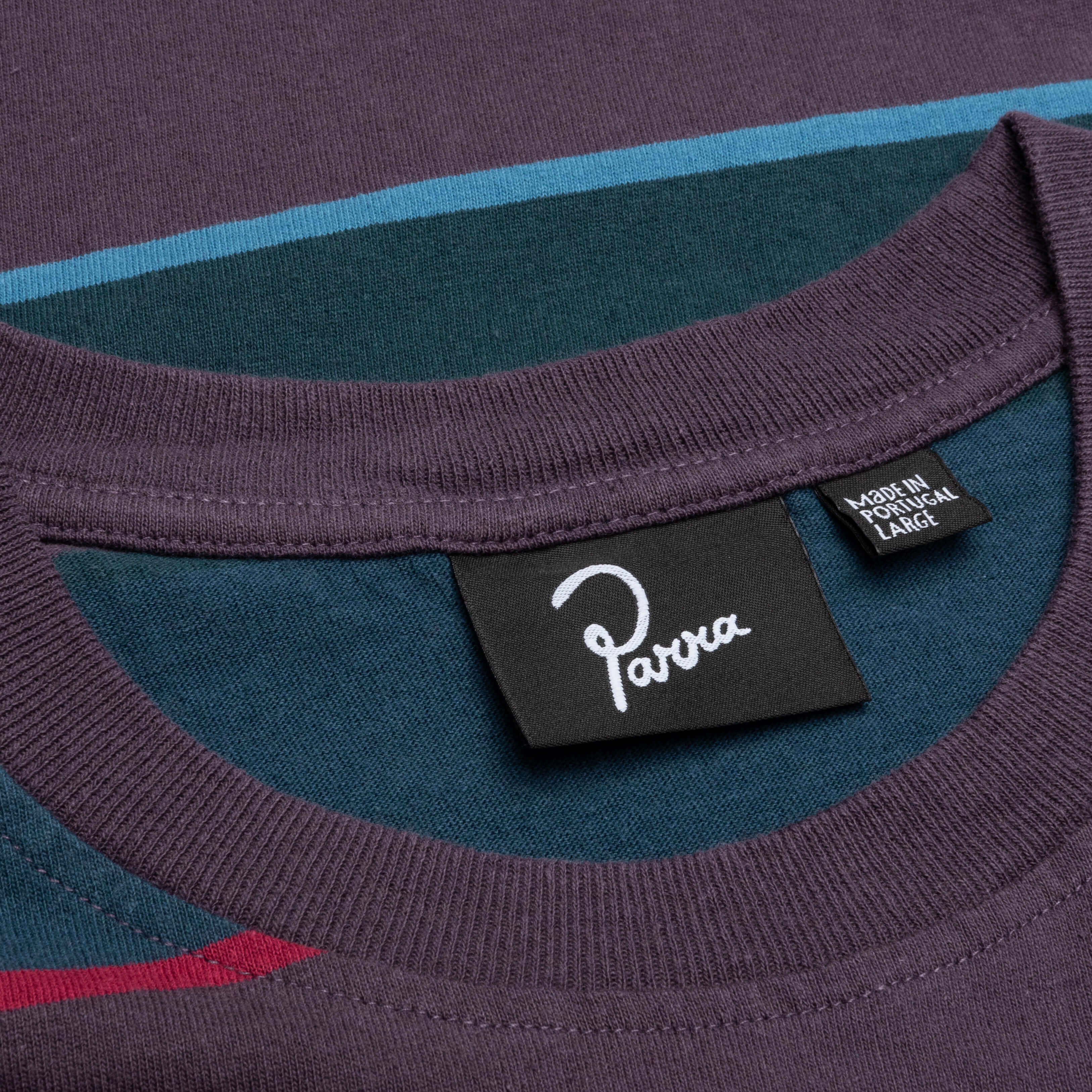 Fast Food Logo Striped T-Shirt - Aubergine - Image 3