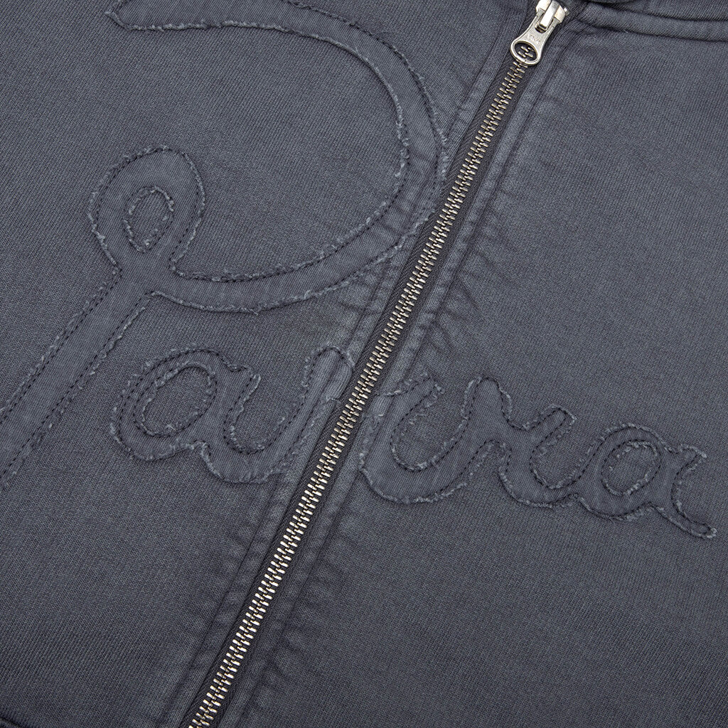 Not Fade Away Zip Hooded Sweatshirt - Washed Dark Grey - Image 3