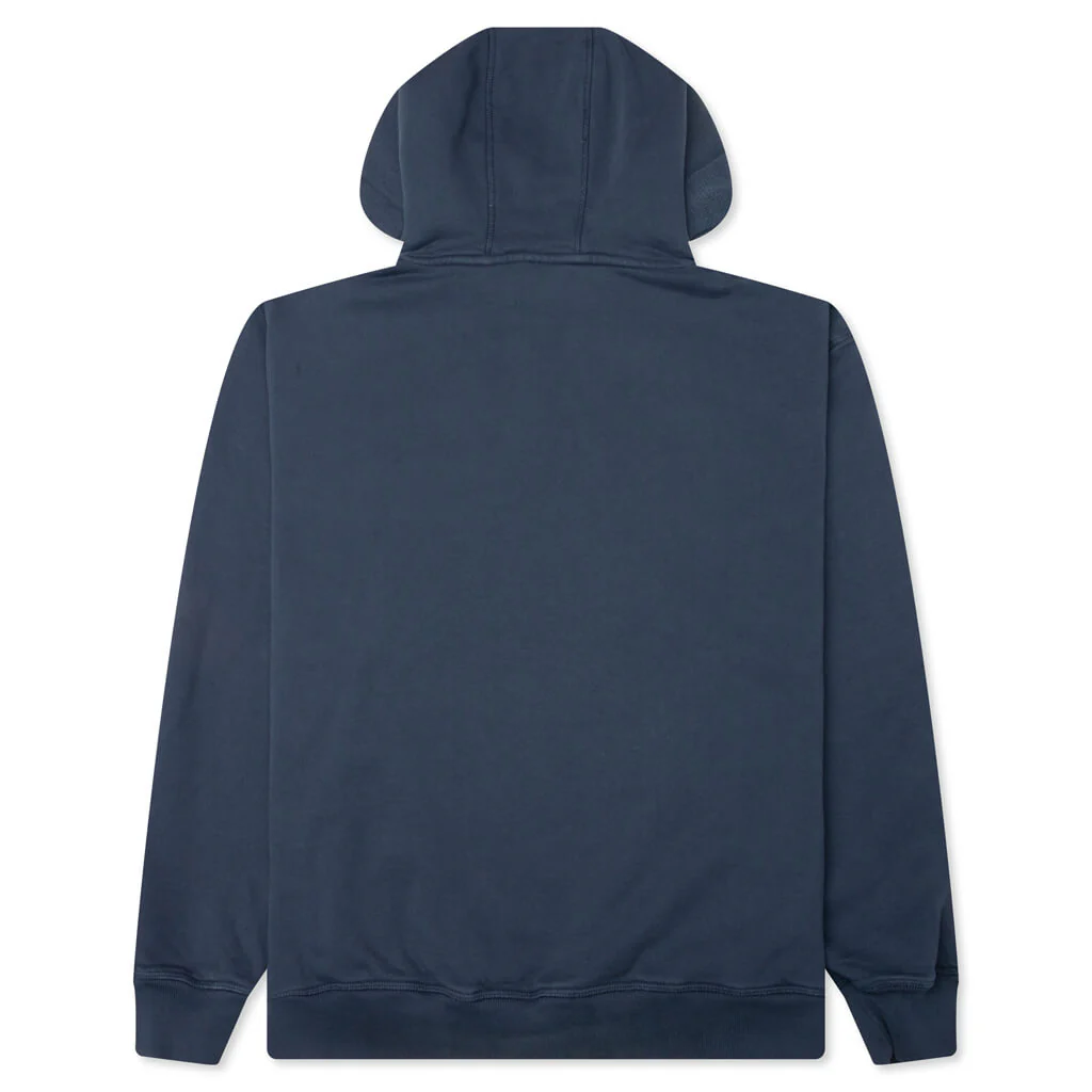 Oval Logo Hooded Sweatshirt - Washed Blue - Image 2