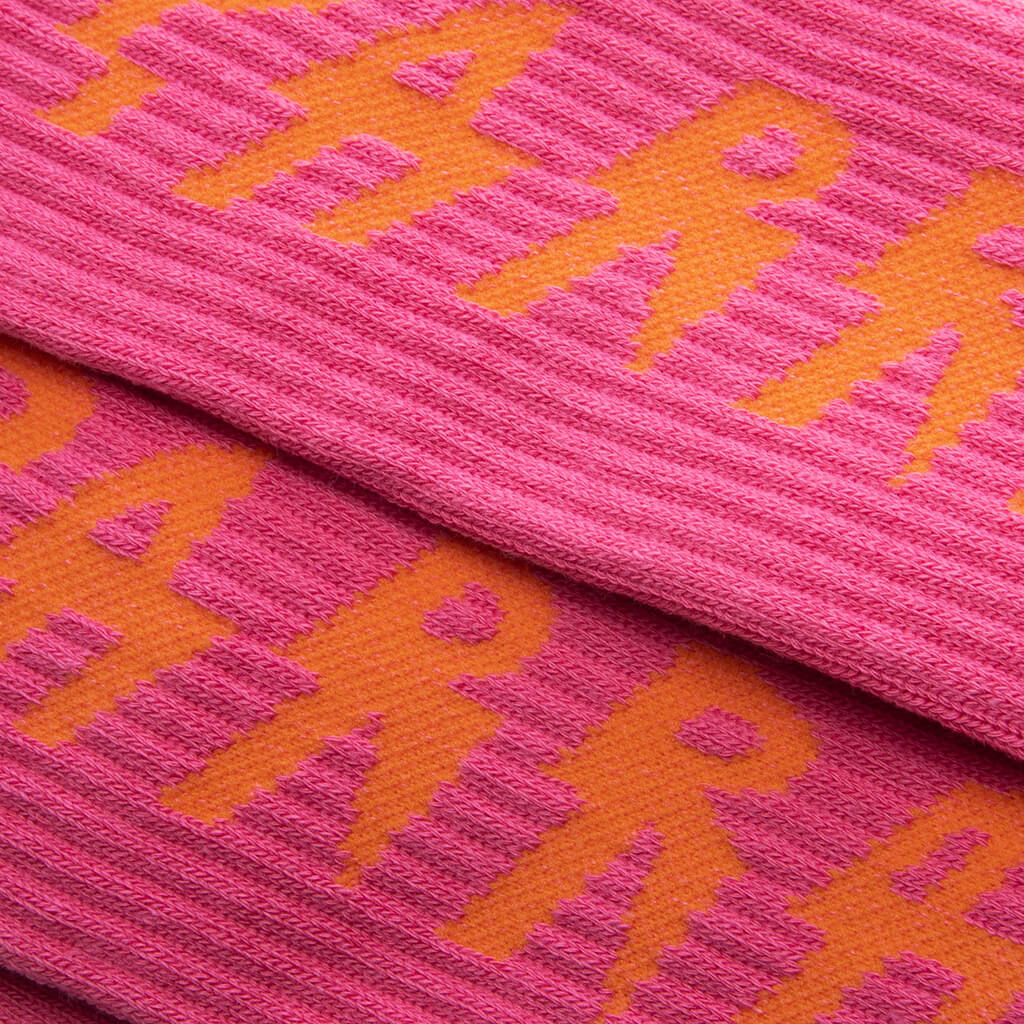 Spiked Logo Crew Socks - Pink - Image 2