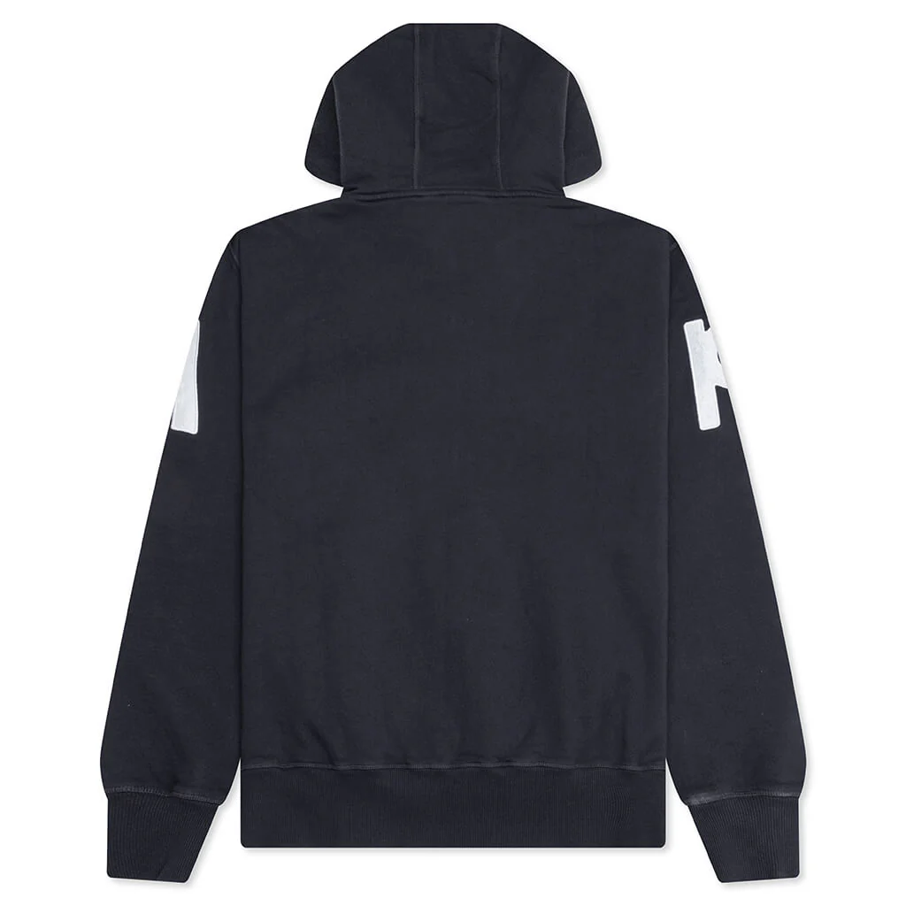 Word Salad Zip Hooded Sweatshirt - Dark Navy - Image 2