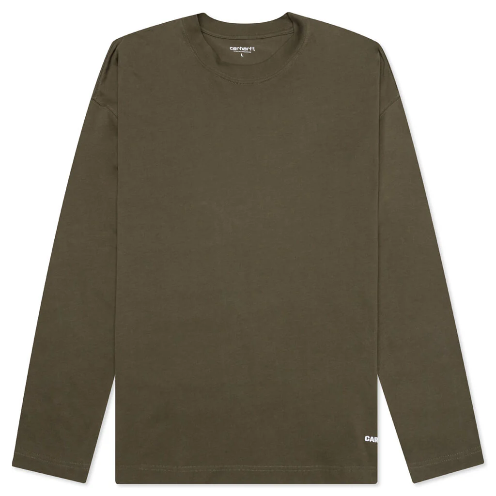 Link Script L/S T-Shirt - Nettle/White