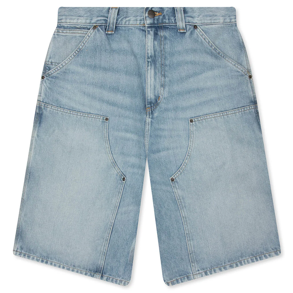 OG Double Knee Short - Blue Heavy Worn Bleached
