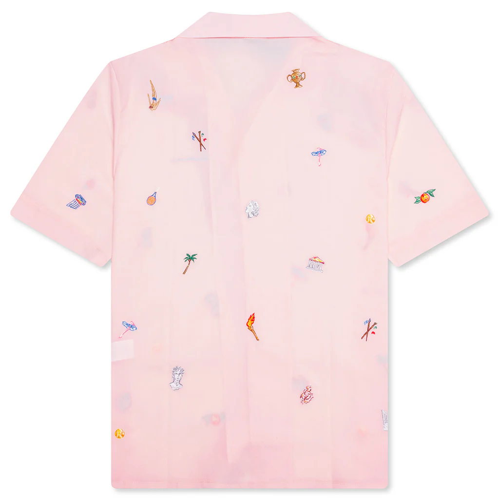 Embroidery Motifs Logo S/S Shirt - Light Pink - Image 2