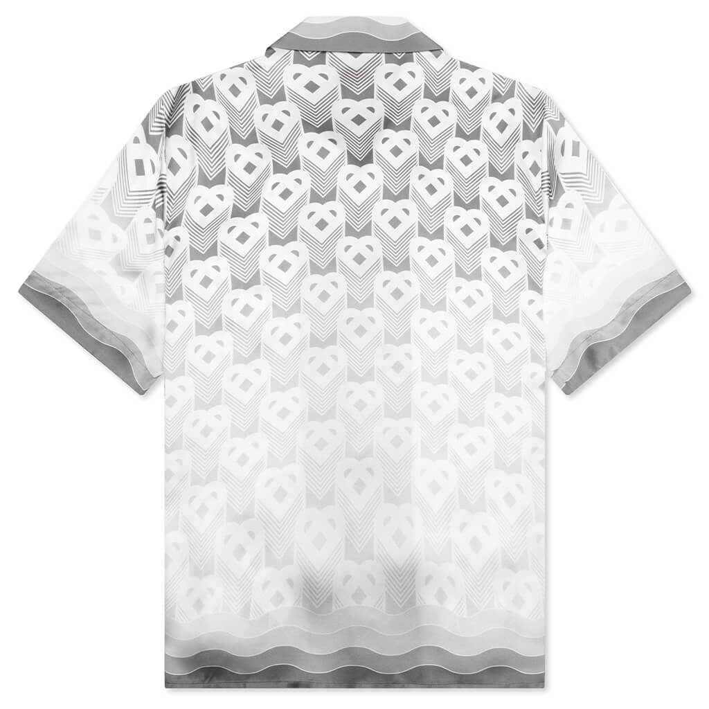 Gradient Heart Monogram S/S Cuban Collar Shirt - Grey - Image 2