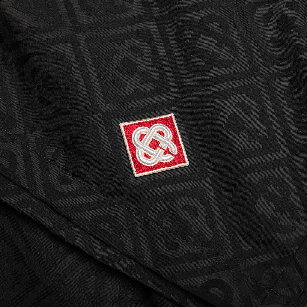 Printed Swim Shorts - Black - Image 3