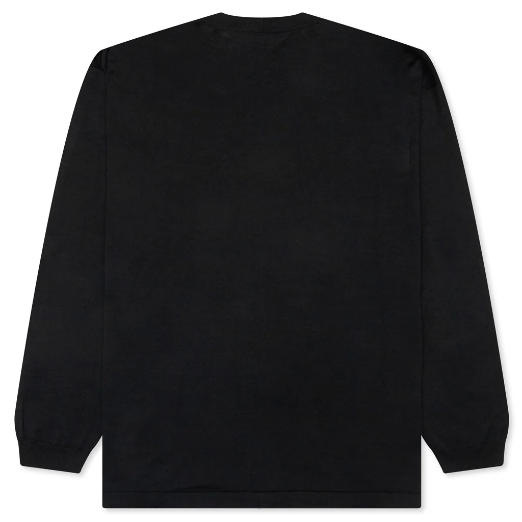 Drawstring Knit Sweatshirt - Black - Image 2