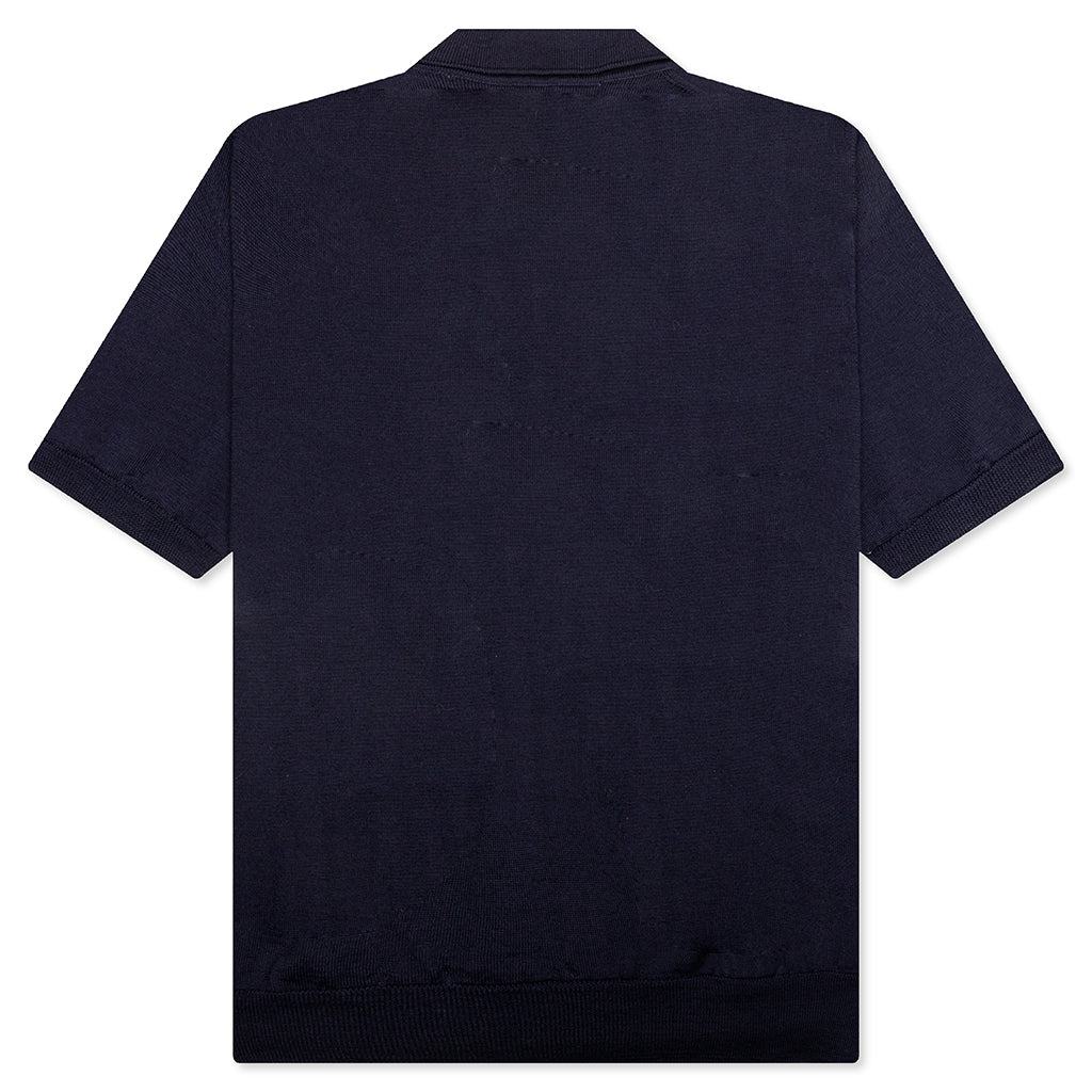 Red Emblem S/S Polo Neck - Navy - Image 2