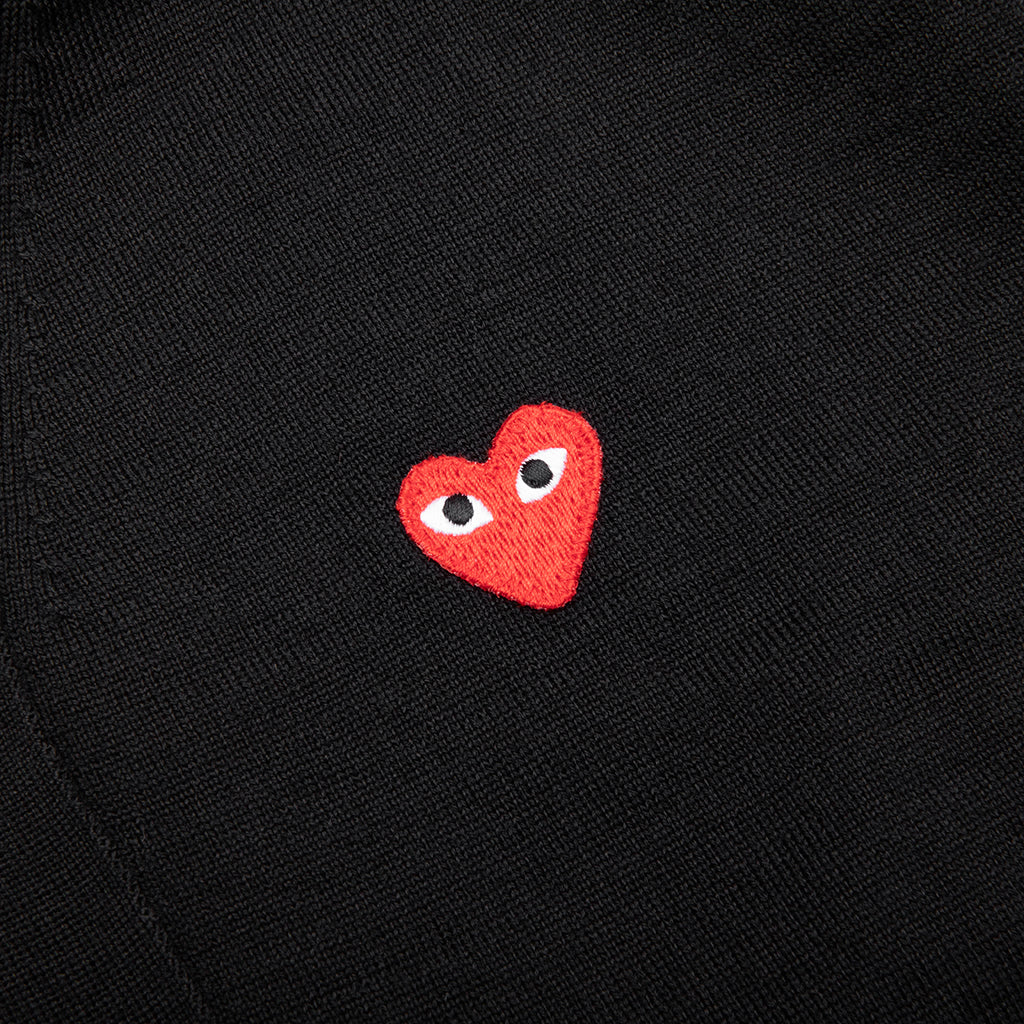 Red Emblem S/S V Neck Cardigan - Black - Image 3