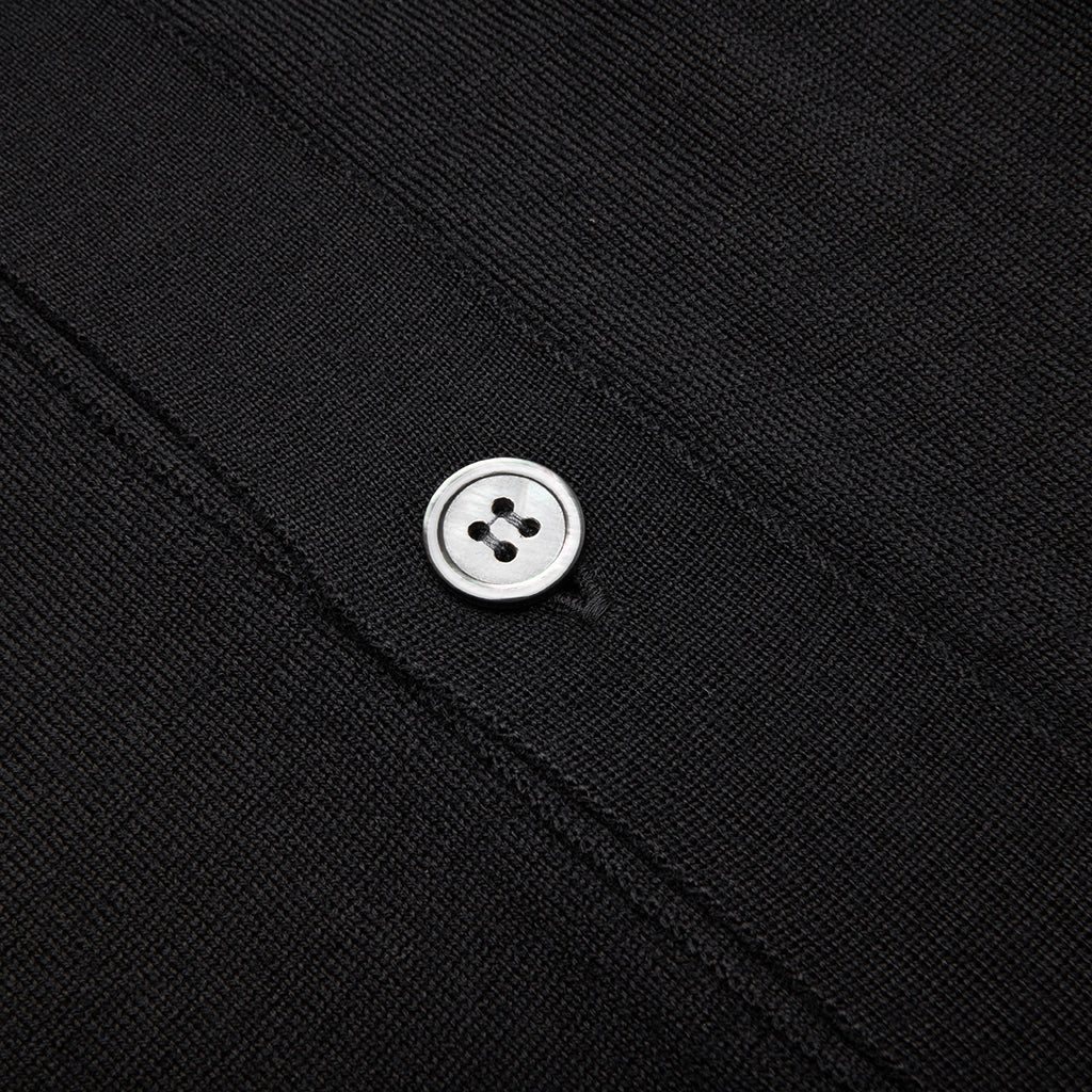 Red Emblem S/S V Neck Cardigan - Black - Image 4
