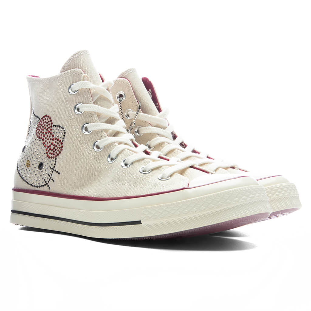Converse x Hello Kitty Chuck Taylor 70 with Swarovski Crystals - Egret/Sporty Berry/Black - Image 2