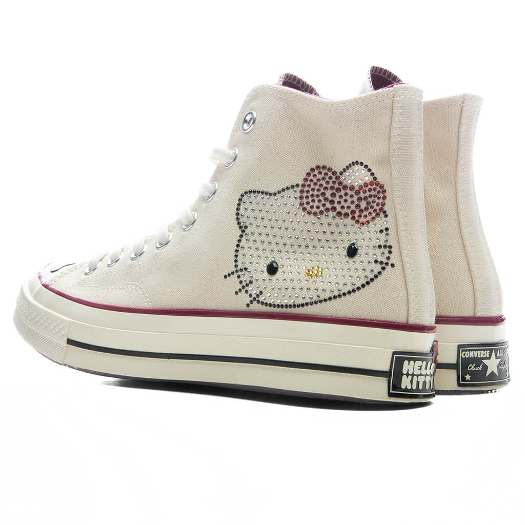 Converse x Hello Kitty Chuck Taylor 70 with Swarovski Crystals - Egret/Sporty Berry/Black - Image 3