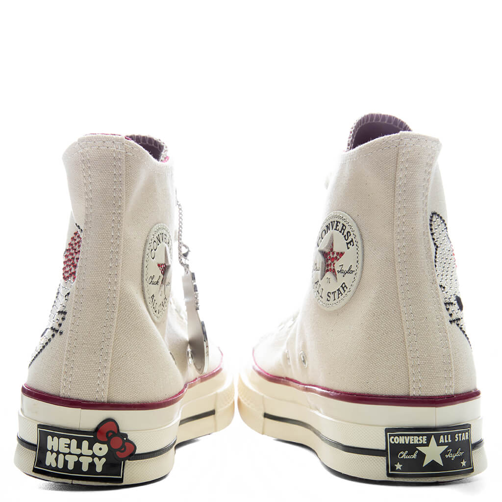 Converse x Hello Kitty Chuck Taylor 70 with Swarovski Crystals - Egret/Sporty Berry/Black - Image 4