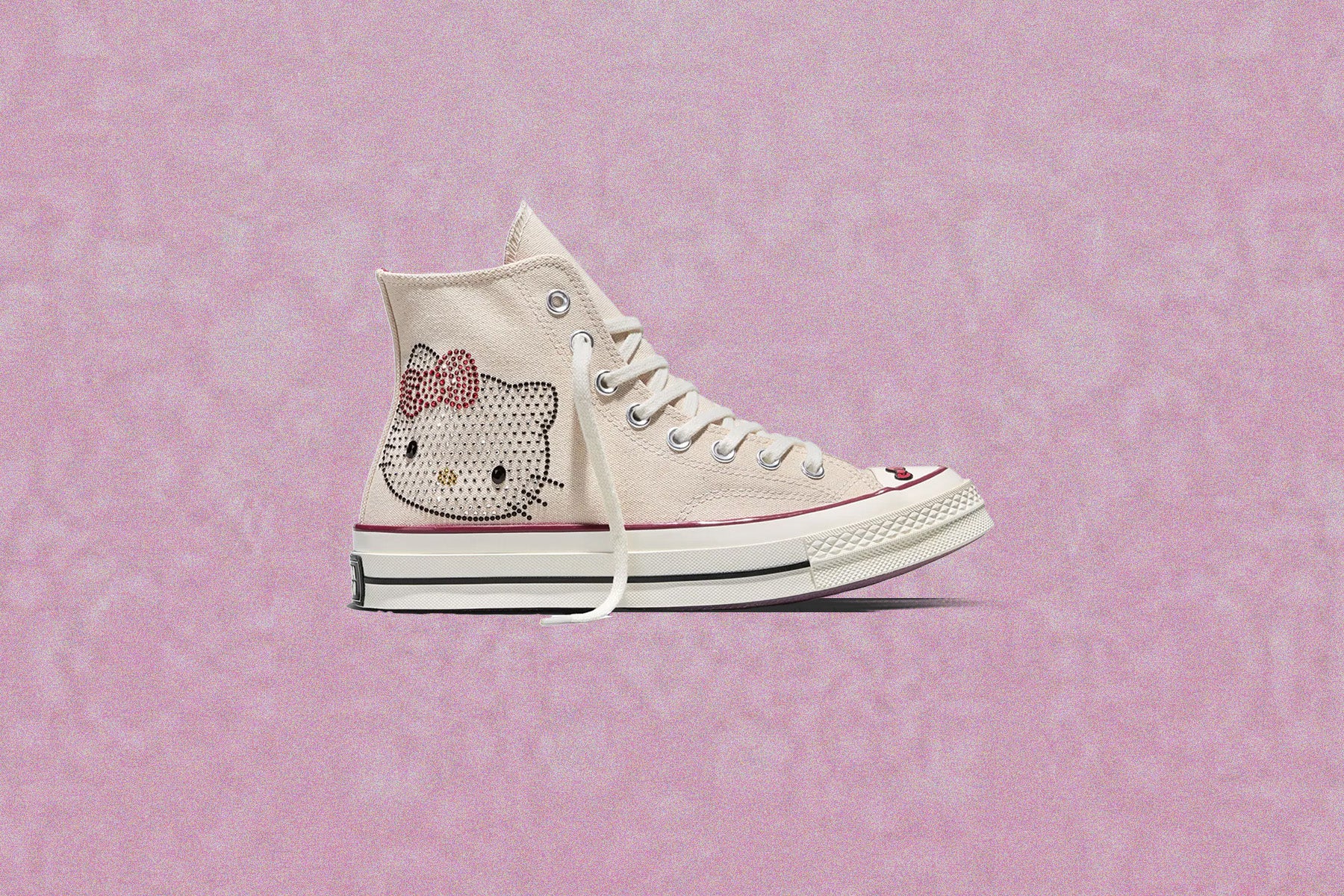 Converse x Hello Kitty Chuck Taylor 70 with Swarovski Crystals - Egret/Sporty Berry/Black - Image 5