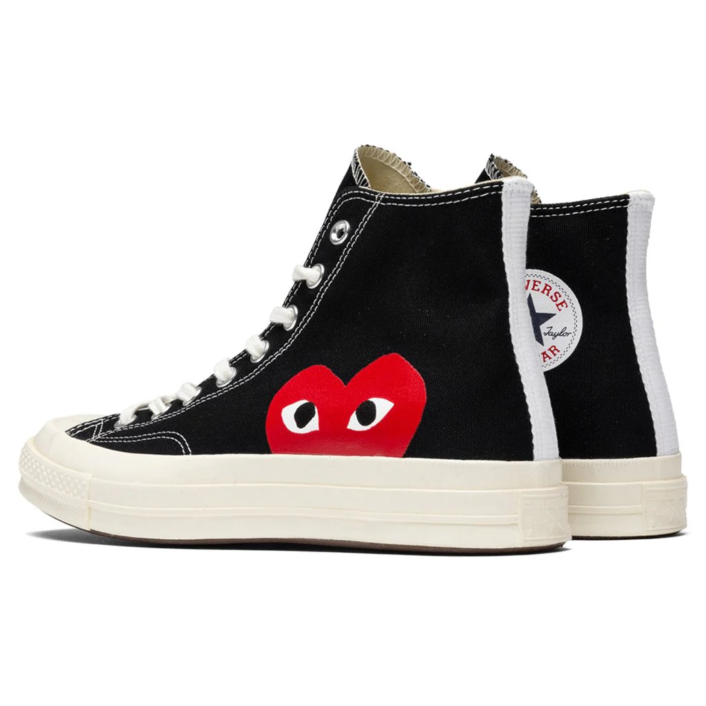 Converse x Comme Des Garcons PLAY All Star Chuck '70 Hi - Black - Image 3
