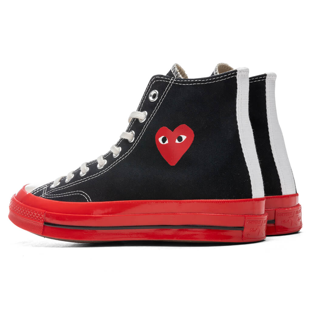 Converse x Comme Des Garcons PLAY All Star Chuck '70 Hi Red Sole - Black - Image 3