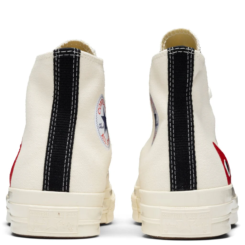 Converse x Comme Des Garcons PLAY All Star Chuck '70 Hi - White - Image 4