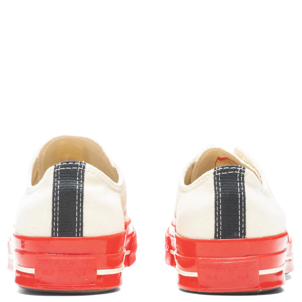 Converse x Comme Des Garcons PLAY All Star Chuck '70 Ox Red Sole - White - Image 4