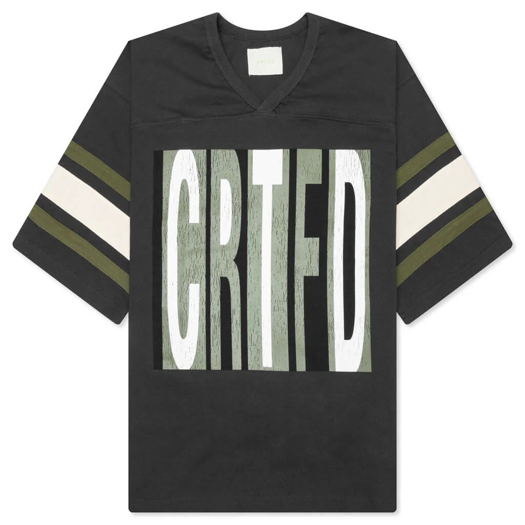 11:11 Football Top - Vintage Black