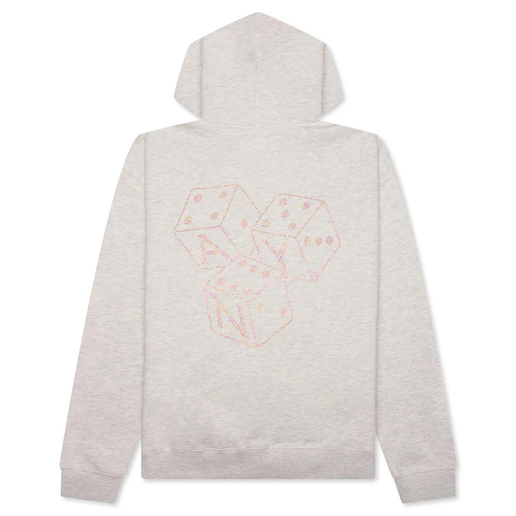 Dice Rhinestone Hoodie - Heather Grey - Image 2