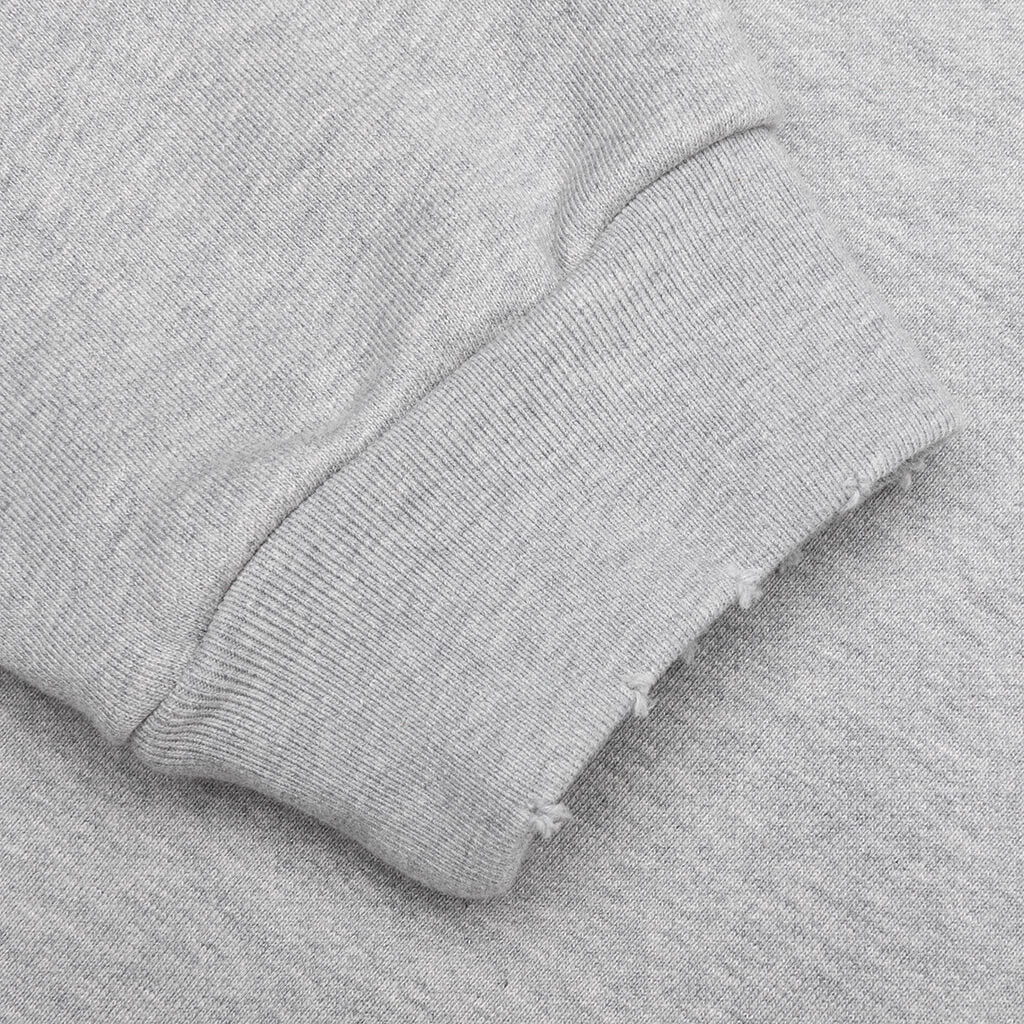 Distressed Hoodie Small Logo - Heather Grey - Image 7