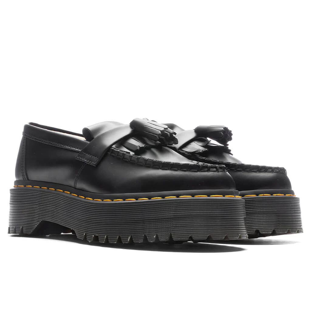 Adrian Leather Platform Tassel Loafers - Black Smooth - Image 2