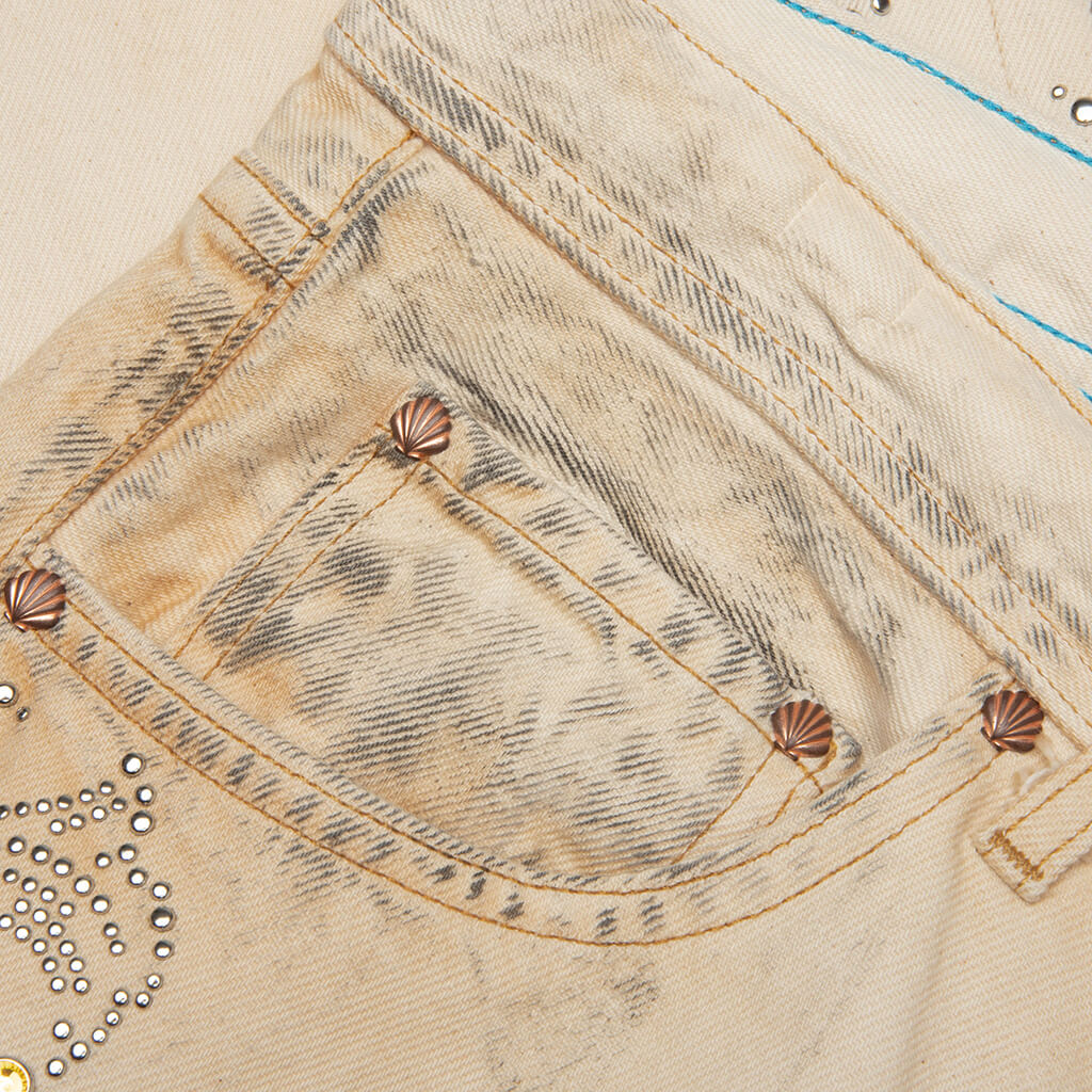 Denim with Chain Jean - Dirty White - Image 3