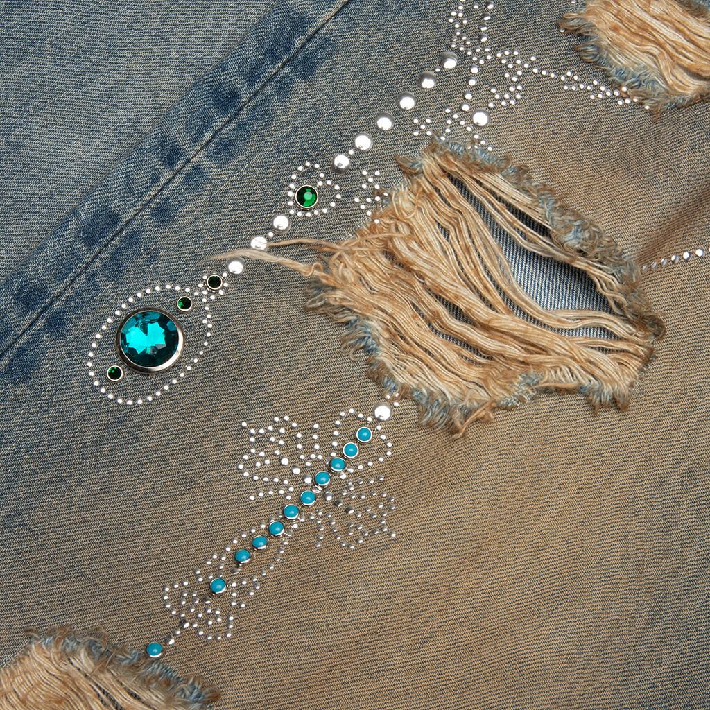 Victorian Chain Denim Short - Indigo - Image 4